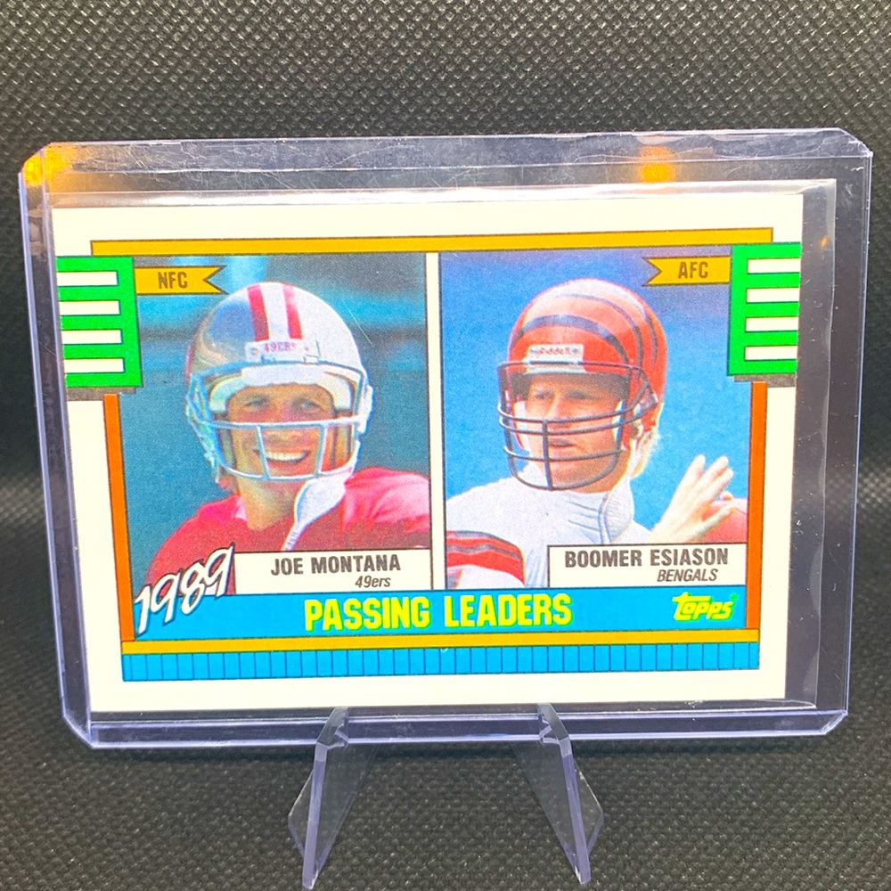 NFL Passing & Scoring Leaders NFC AFC Vintage Football Cards Montana Allen Nice! - Picture 2 of 7